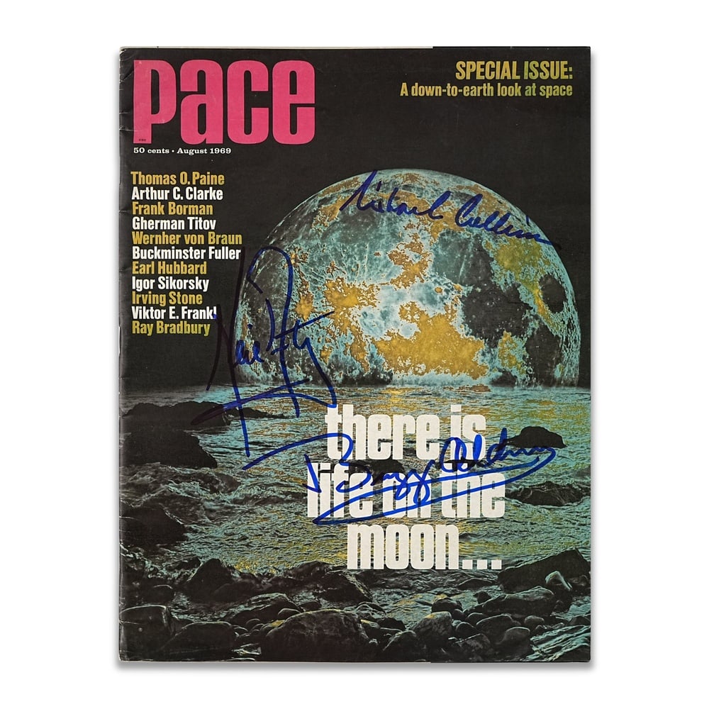APOLLO 11 CREW FULLY SIGNED 1969 "PACE" SPACE SPECIAL ISSUE (1 of 3)