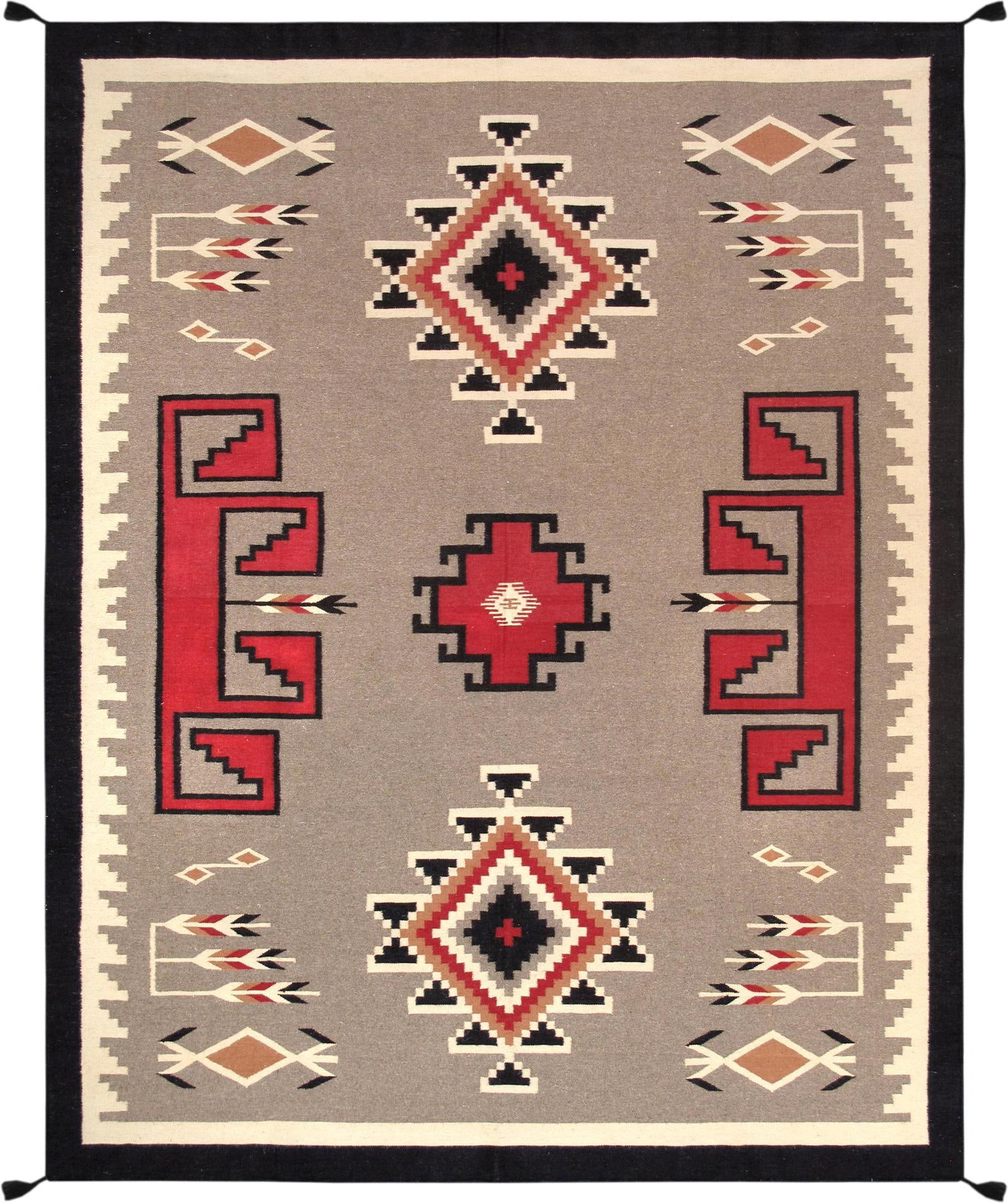 Navajo Style Hand-Woven Southwestern Lamb's Wool Rug, 7'11'' X 9'11'' (1 of 3)