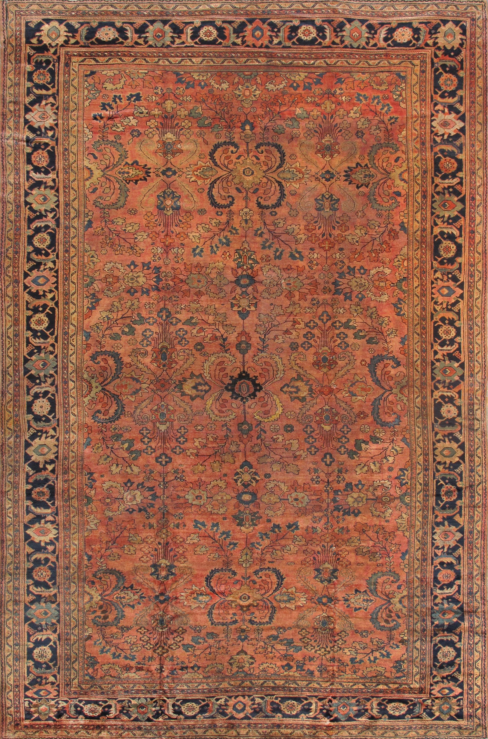 Antique Mahal Hand-Crafted Carpet, West Persia, 10' 5'' X 16' 4'' (1 of 4)