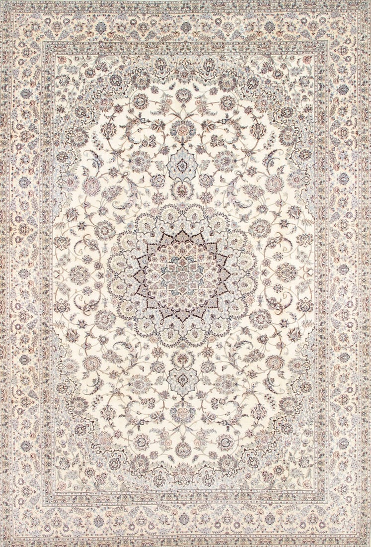 Fine Persian Nain Silk and Wool Rug, 7' 3'' X 10' 9'' (1 of 1)