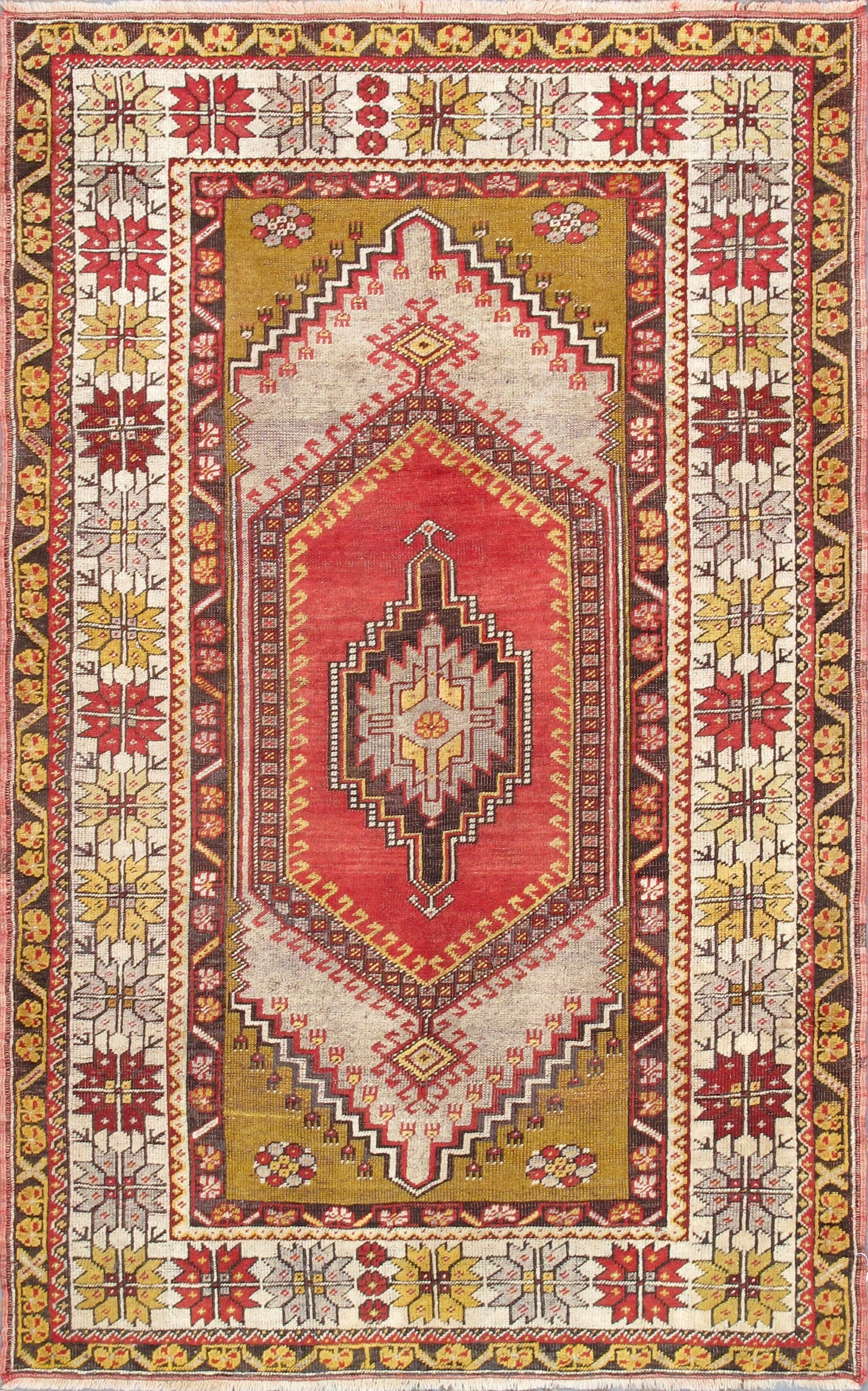 Vintage Anatolian Hand-Knotted Medallion Rug, 3'10'' X 6' 0'' (1 of 4)