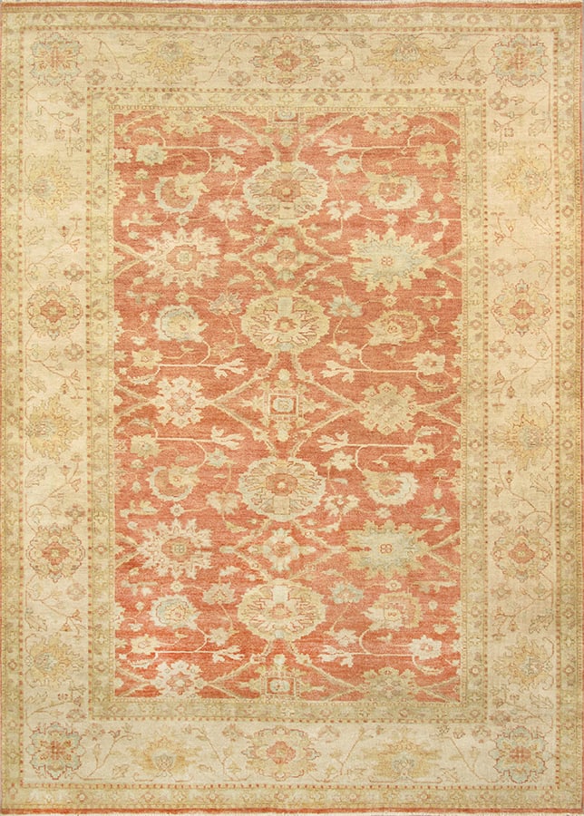 Sultanabad Hand-Knotted Rust Lamb's Wool Area Rug- 6' 3" X 8' 11": Meet Pasargad Home Melody Collection. This rug's handmade, hand-knotted construction adds durability to this rug, ensuring it will last for many years. Each rug is handmade with 100% premium lamb's wo