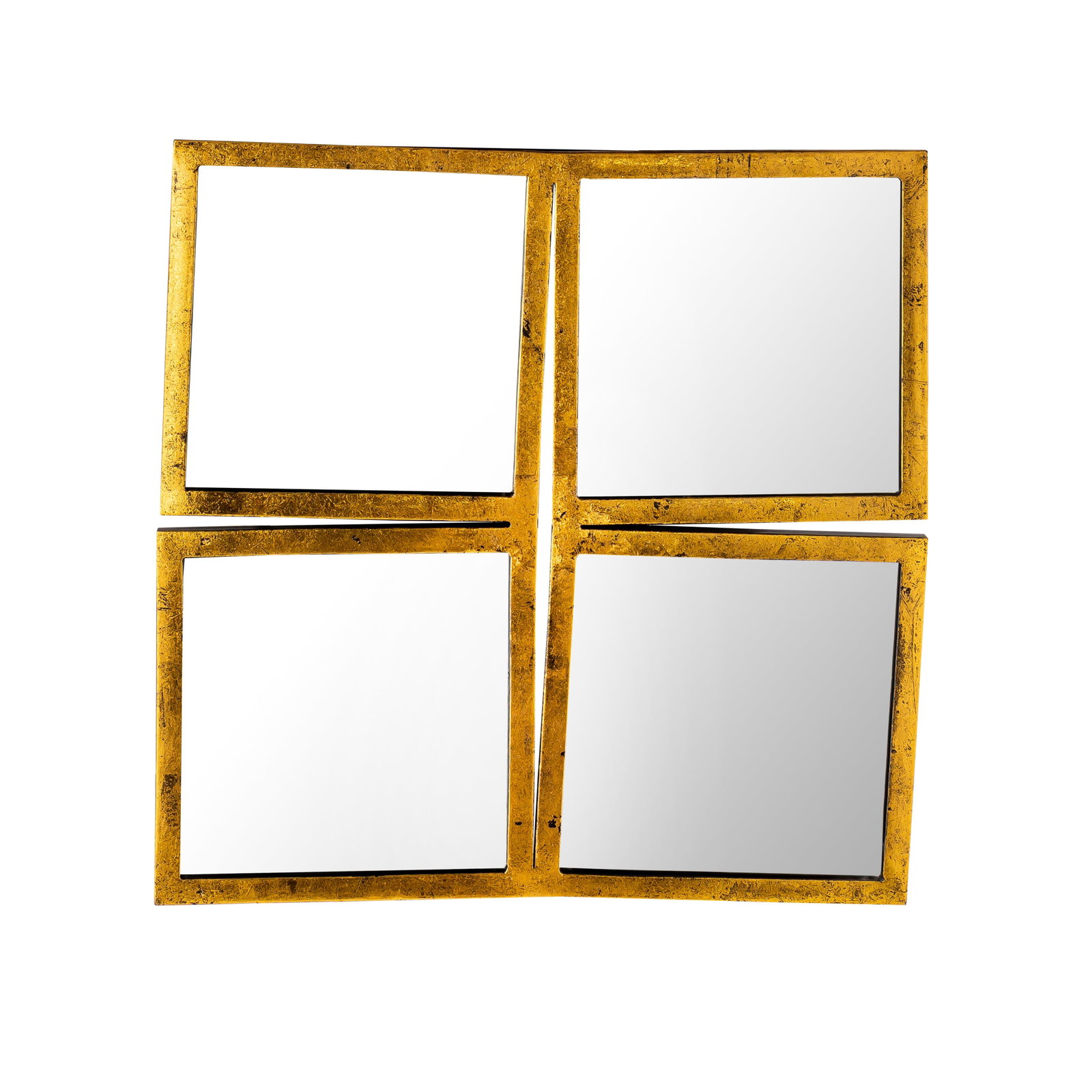 Nico Clear & Gold Iron Wall Mirror: Simple yet dazzling, this contemporary mirror boasts clean lines perfect for any living room or entry. Its luxurious gold foil finish illuminates every stunning metal geometric design to create a time