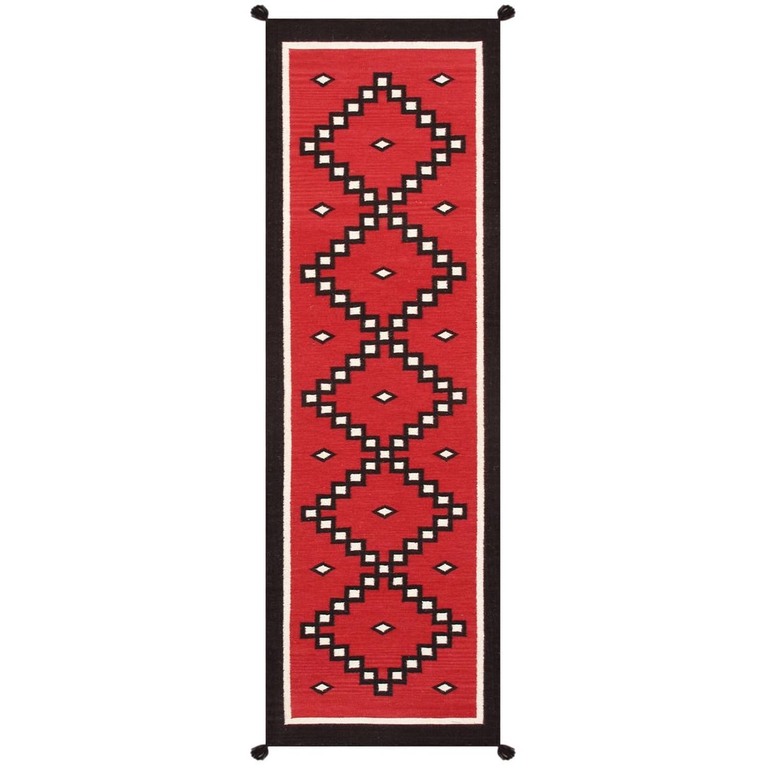 Navajo Style Hand-Woven Southwestern Lamb's Wool Runner, 2' 7'' X 8' 2'' (1 of 2)