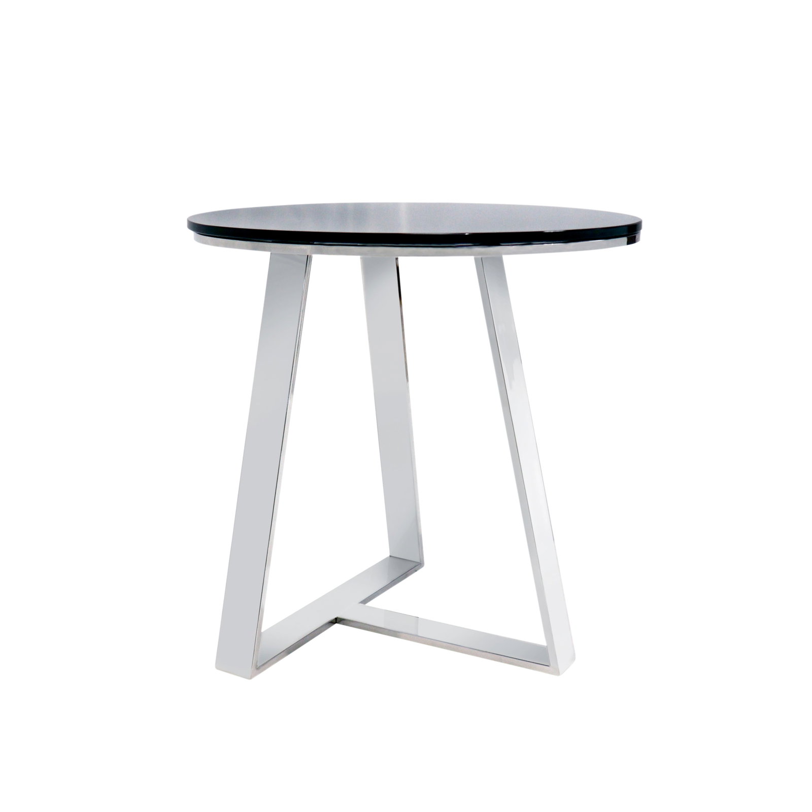 Luxe Glass & Steel End Table, Black/Chrome (1 of 4)