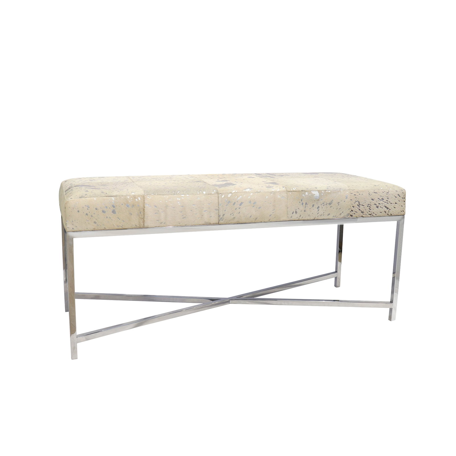 Safari Silver Foil Cowhide Bench (1 of 5)