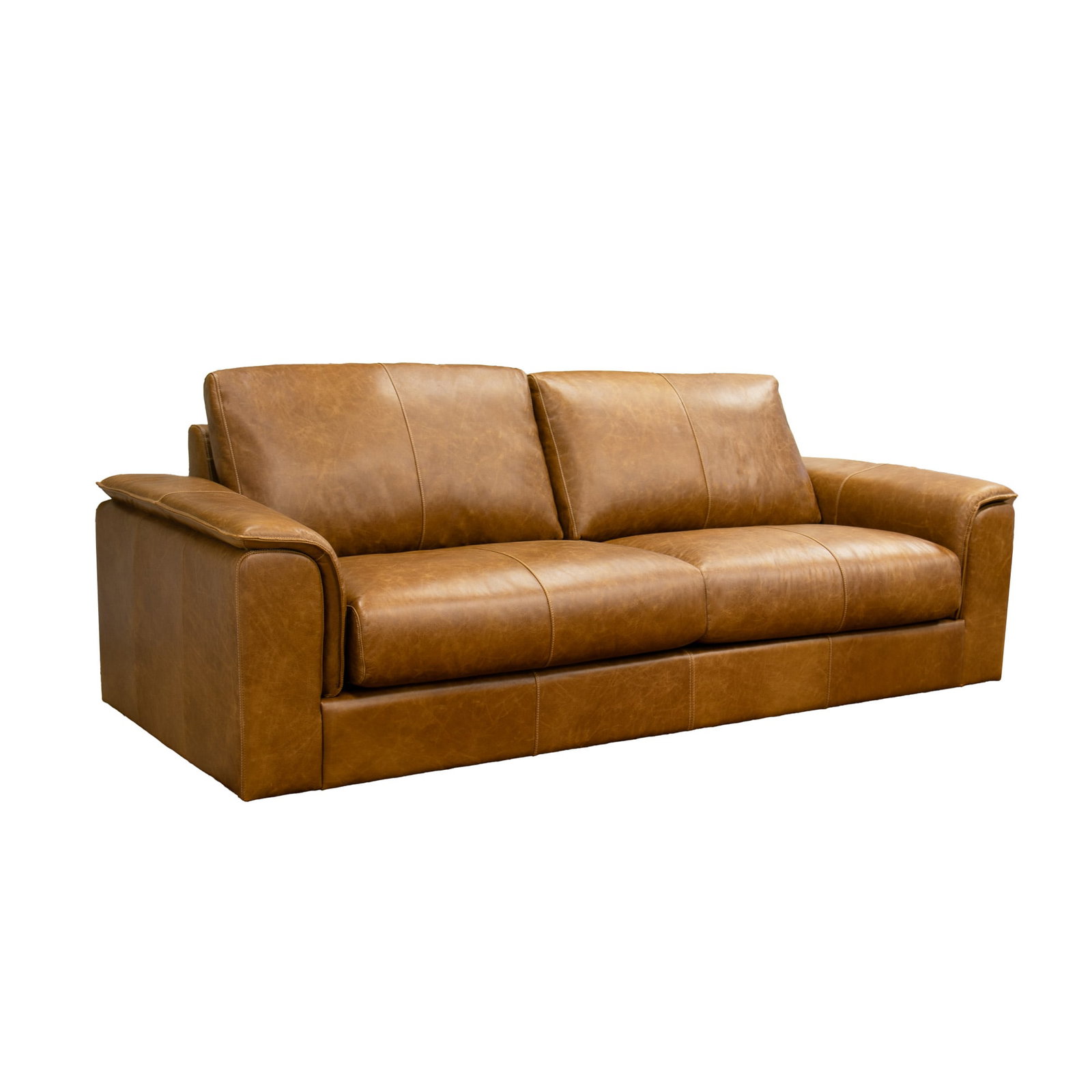 Hudson Top Grain Leather Sofa, Traditional 3-Seat Couch (1 of 6)