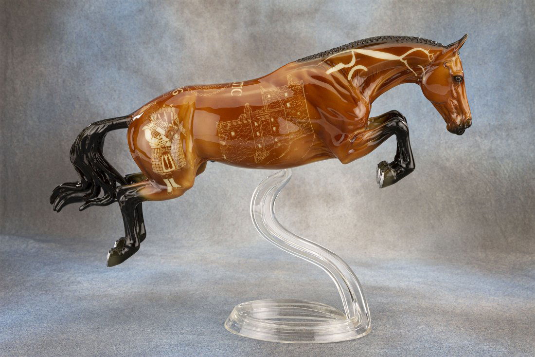 Glossy Celtic Fling-themed Voyeur Etched - Breyer Horse (1 of 9)