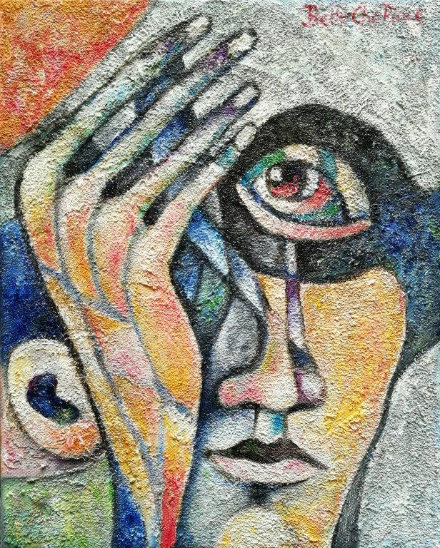 Tatiana Tochilina - Face: Tatiana Tochilina, 1972, "Face", 24x30 cm, acryl paste, oil on canvas, 2019 Tatiana Tochilina (Sitenkova) was born in Bryansk (USSR) in 1972 in the family of ordinary Soviet workers. Ordinary childhoo