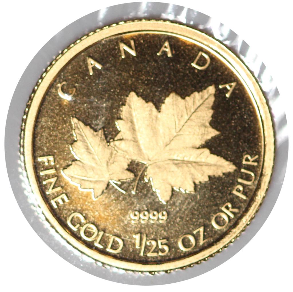 2009 1/25 Ounce 9999 Gold Canadian 50 Cent Coin (1 of 2)