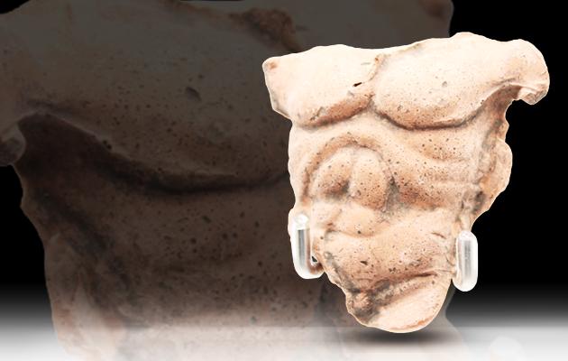 3" Terracotta Torso Statue Fragment Of A God (1 of 7)