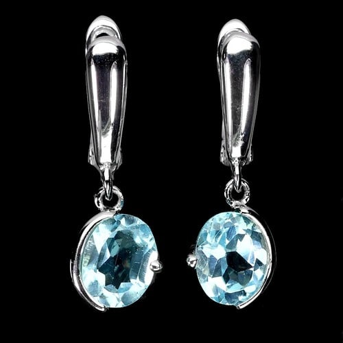 925 Sterling Silver Earrings Oval Sky Blue Topaz 9 (1 of 1)