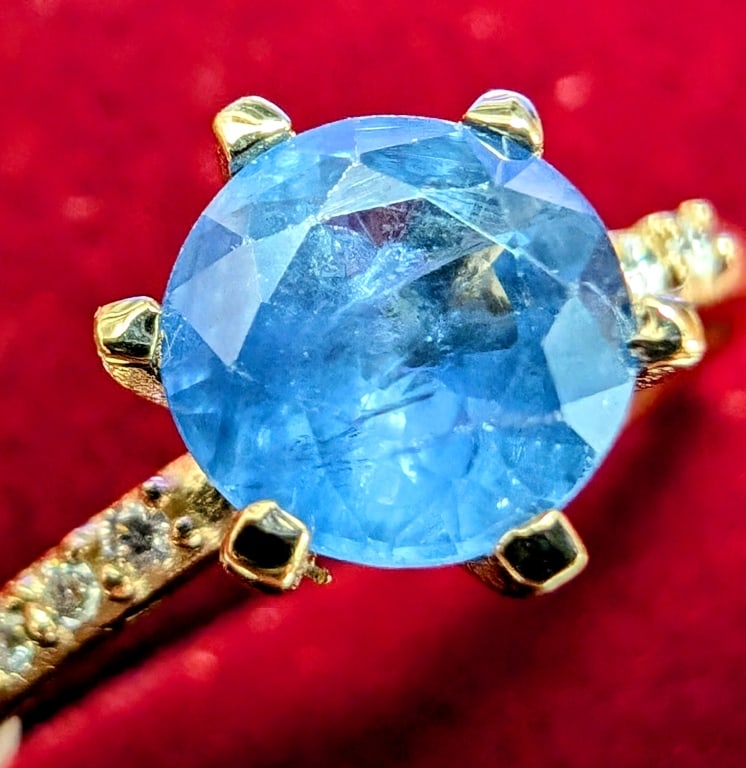 APPR $2300 10K Gold 1.3g SAPPHIRE 1ct DIA 0.05ct R (1 of 5)