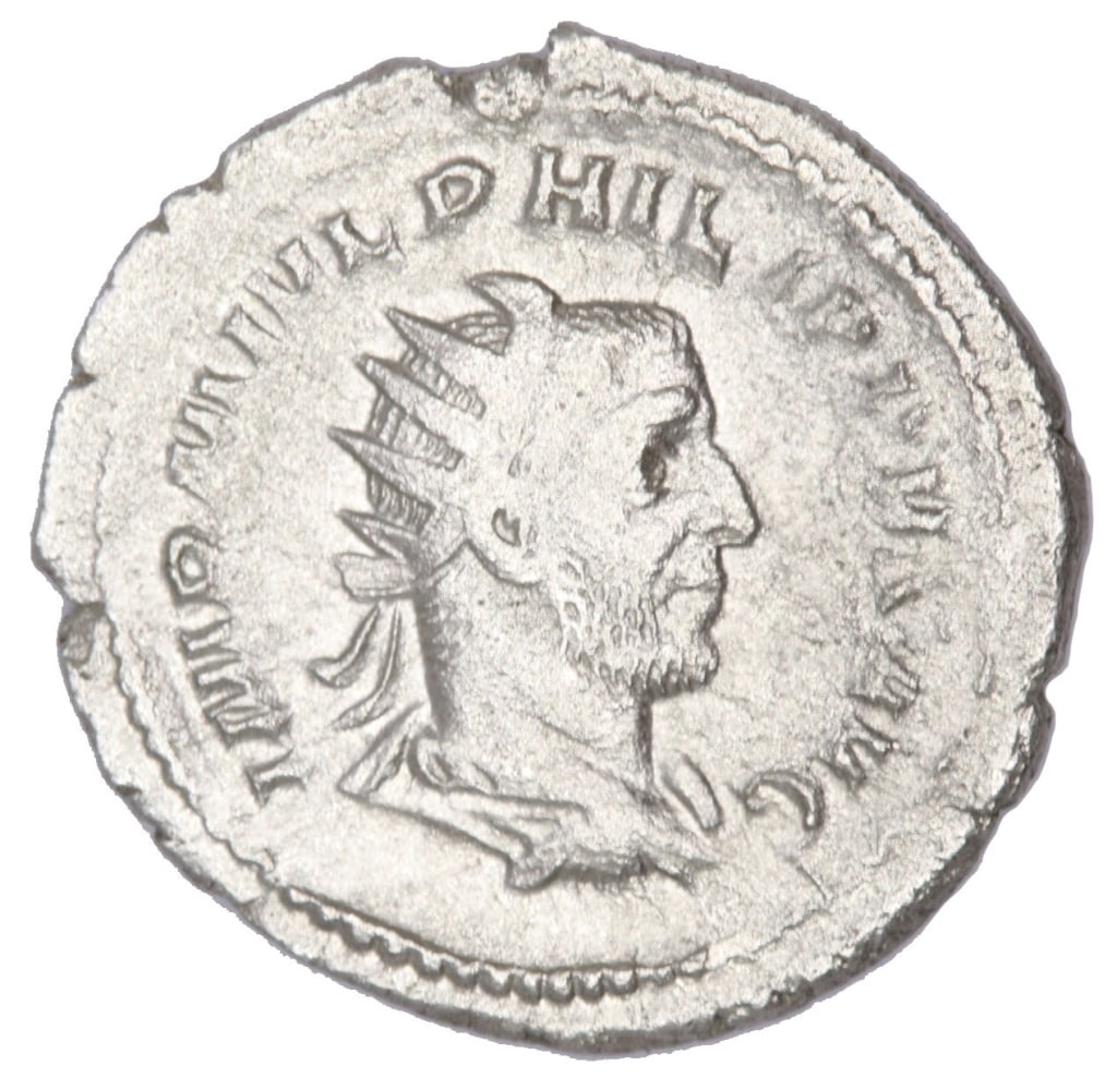 RGS F+ Philip I Double Denarius Ancient Roman Coin: Philip I Date of Strike: 244-247 AD Mint: Rome Material and Type: AR Double Denarius Obverse: IMP M IVL PHILIPPVS AVG - Bust of Philip I right, radiate, draped, cuirassed Reverse: ANNONA AVGG - Annona