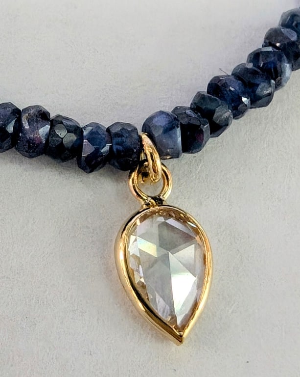 APPR $1000 10K Gold 6.4G Lab Diamond 0.4ct Sapphir (1 of 5)