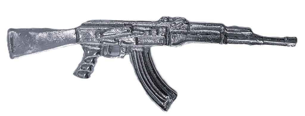 .999 32.8g Silver Hand Poured AK 47 Artisan: .999 32.8g Silver Hand Poured AK 47 Artisan Bar Broken Krown Metals