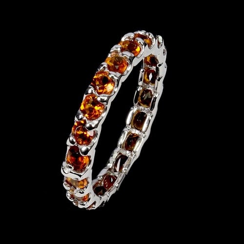 925 Sterling Silver Ring Round Citrine Natural Gem (1 of 1)