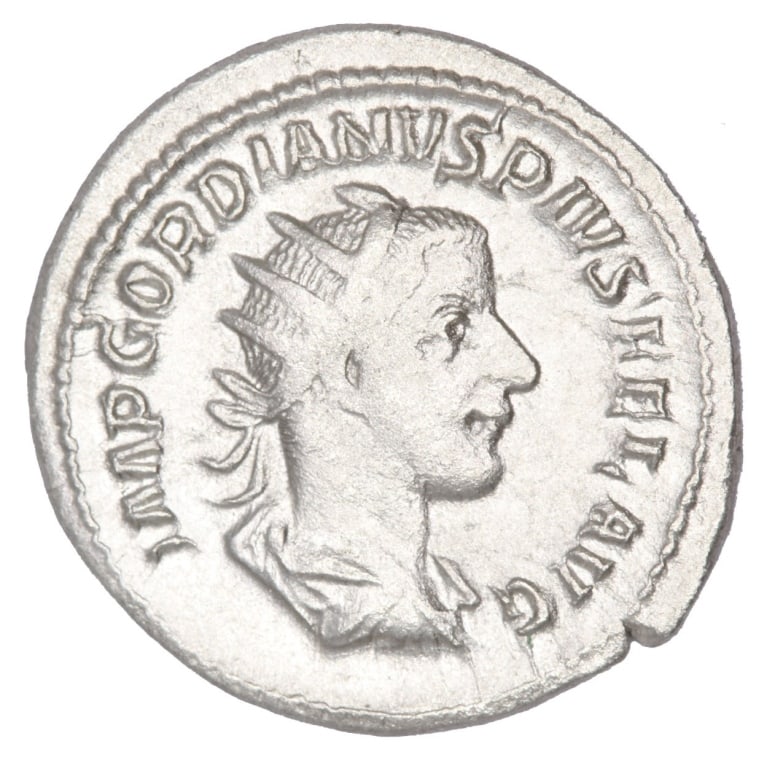 RGS VF+ Gordian III AR Double Denarius Roman Coin: Gordian III Date of Strike: 243-244 AD Mint: Rome Material and Type: AR Double Denarius Obverse: IMP GORDIANVS PIVS FEL AVG - Bust of Gordian III right, laureate, draped, cuirassed Reverse:FORTVNA RED