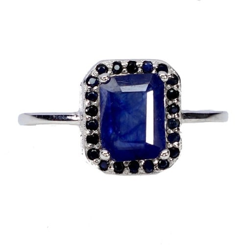 925 Sterling Silver Ring Octagon Blue Sapphire 8x6: 925 Sterling Silver Ring Octagon Blue Sapphire 8x6mm Gemstone Jewelry Size 7.5 406000936247.00