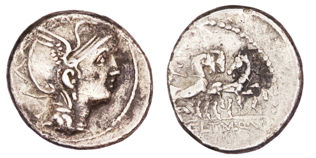 Appius Pulcher T Manlius Mancinus & Q Urbinus Coin (1 of 3)