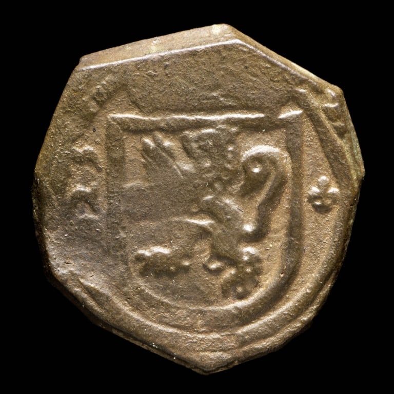 1623 Philip IV 8 Maravedi Copper Pirate Money Coin: Philip IVDate of Strike: 1623Mint: SegoviaMaterial and Type: 8 Maravedi Copper Obverse: PHILIPPVS?IIII?D?G - Crowned shield of a castle, mint mark left, VIII (value mark) right Reverse: HISPANIARVM RE