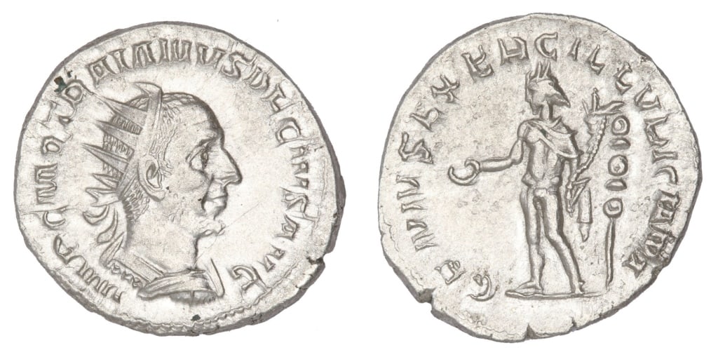 RGS VF+ Trajan Decius Double Denarius Roman Coin (1 of 6)