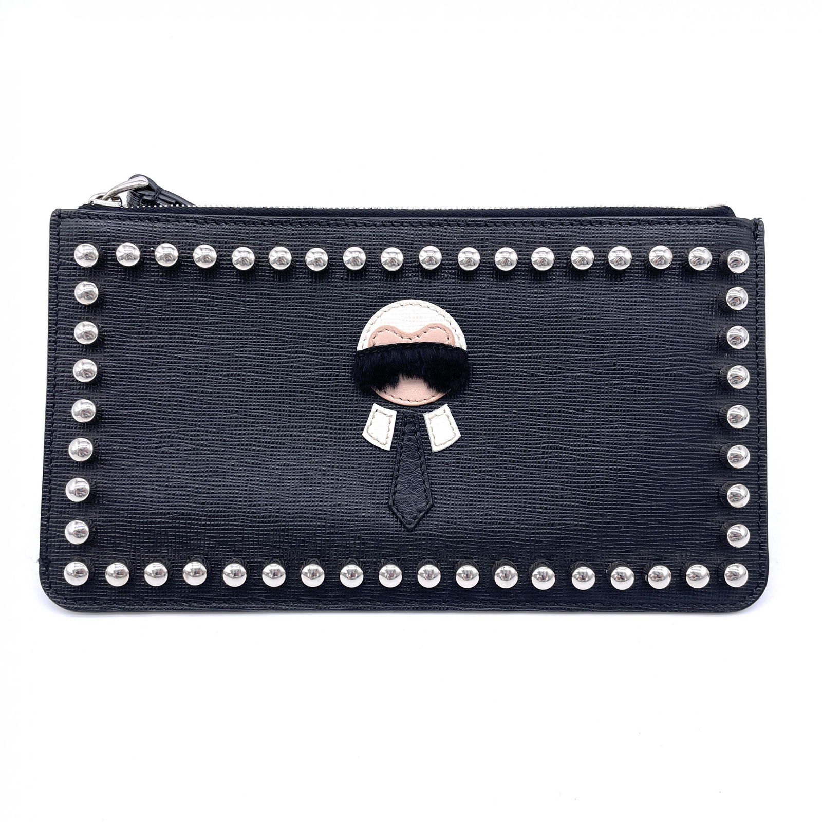 Fendi Clutch bag, Karlito studded, Textured leather (1 of 10)