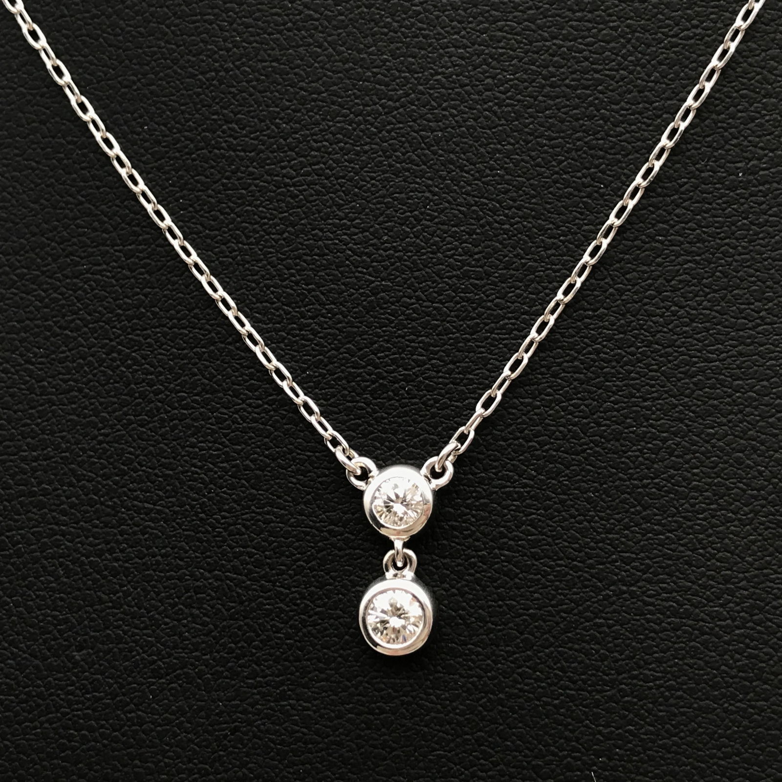 2P Diamond Necklace, 18K White Gold, 38cm (1 of 4)