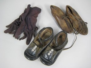 TWO PAIRS OF SHOES AND PAIR OF GLOVES