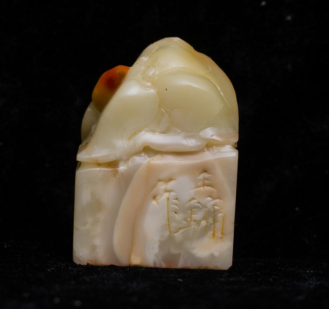 Shoushan stone lotus carving seal (1 of 4)