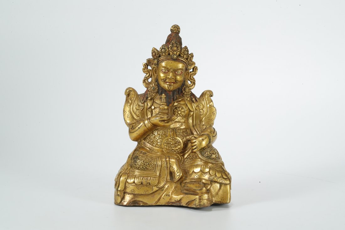 Ming dynasty, bronze statue of tuo ta tian wang buddha: Ming dynasty, bronze statue of tuo ta tian wang buddha.In good condition.H 16.5 cm, W 11 cm.