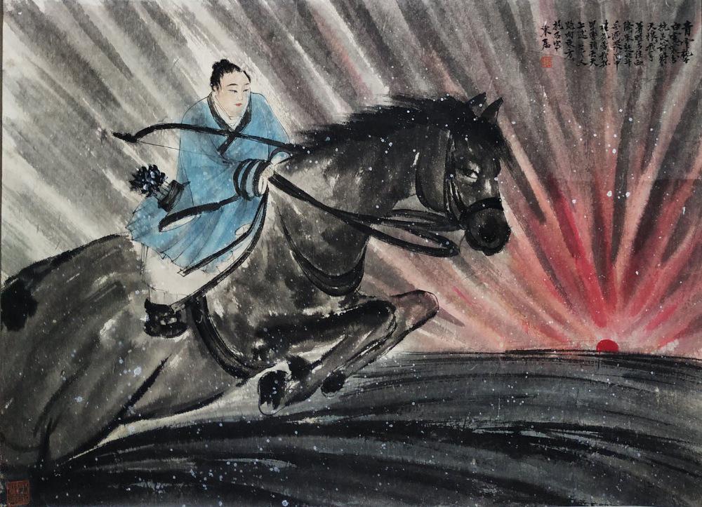 Fu Baoshi nine song dong jun vertical axis: 69*94cm