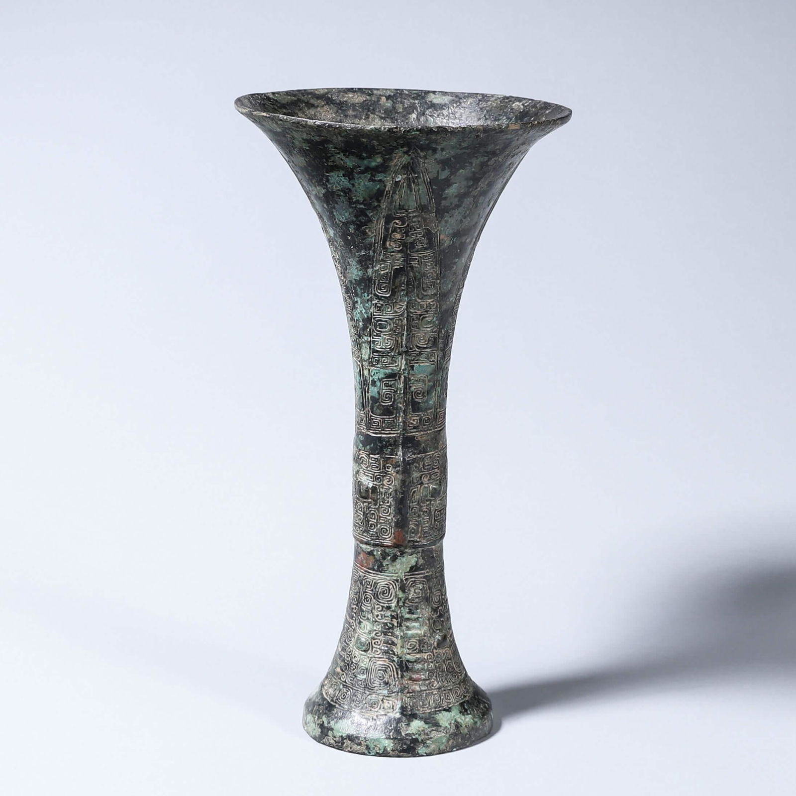 A taotie patterned bronze beaker vase (1 of 10)