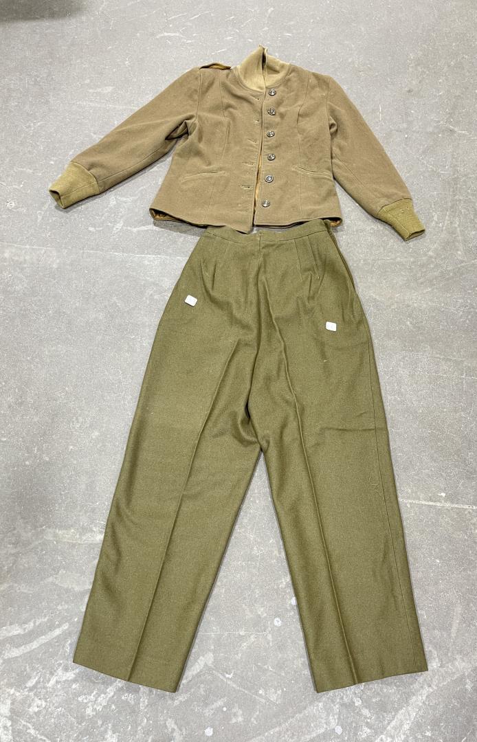 WW2 WAC Wool Uniform Coat & Pants: Deadstock wool coat and pants. Size as shown.