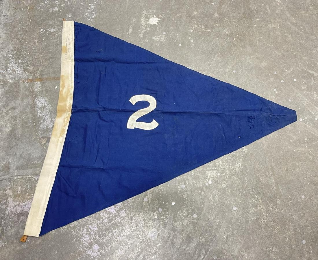Horstmann Blue Pennant Yacht Flag: Stamped M.H. Horstmann Company Philadelphia Depot W. G. Wilkinson. Dated January 13 1909.