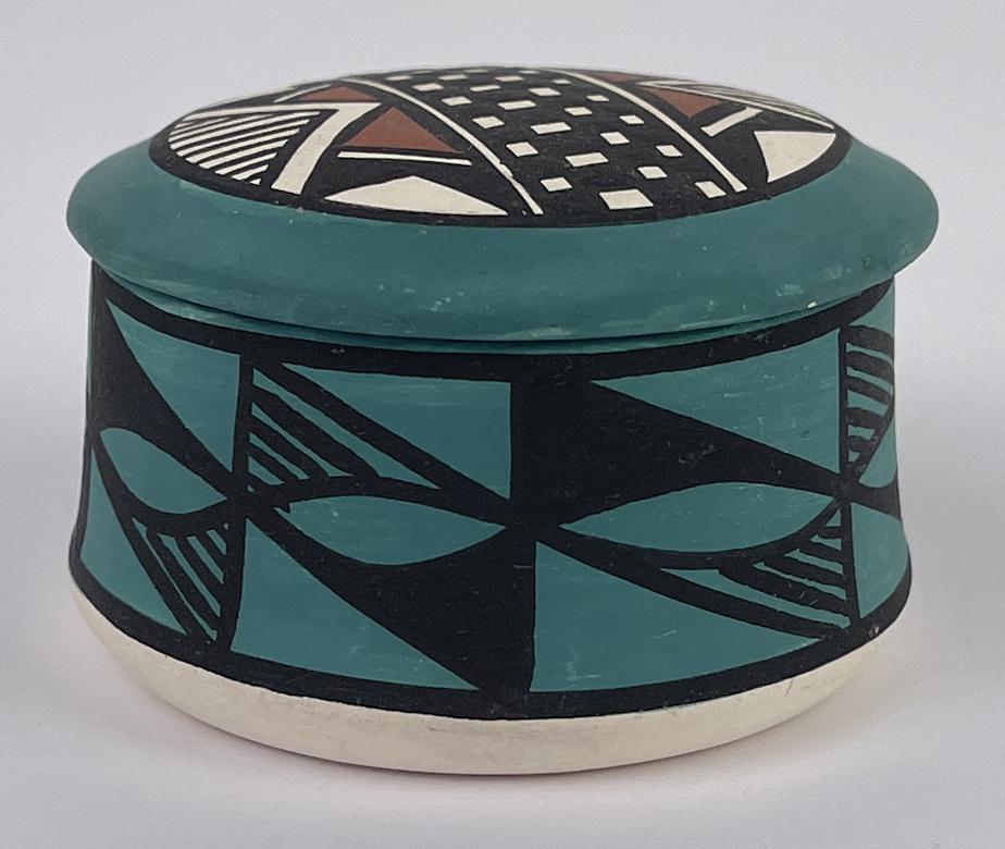 Miniature Acoma Indian Lidded Seed Pot (1 of 7)