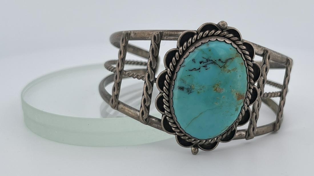 Sterling Silver Navajo Turquoise Bracelet (1 of 6)