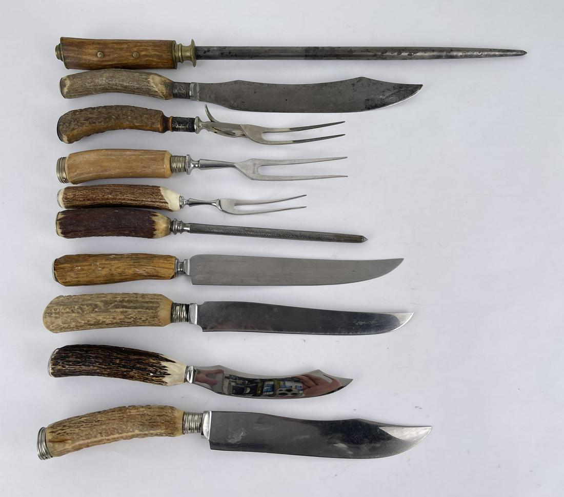 Elk Horn Handle Kitchen Knives Forks Steel (1 of 10)