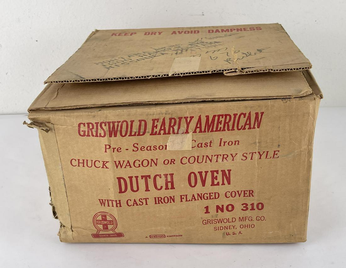 Griswold Early American Dutch Oven Box: Box only, no contents.