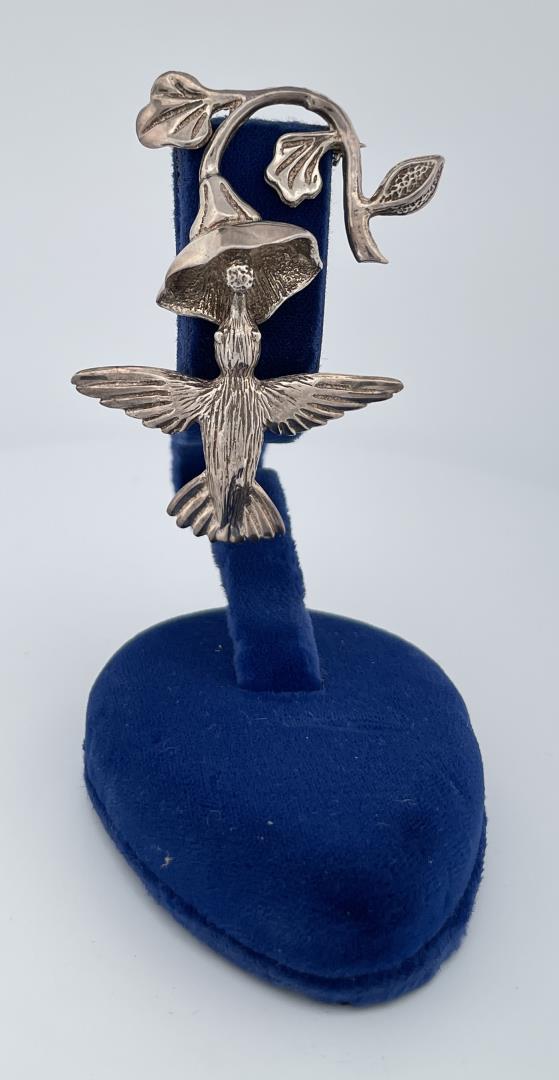 Taxco Sterling Silver Hummingbird Brooch Pin (1 of 4)