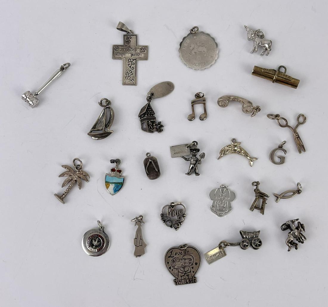 Large Group of Sterling Silver Charms (1 of 10)