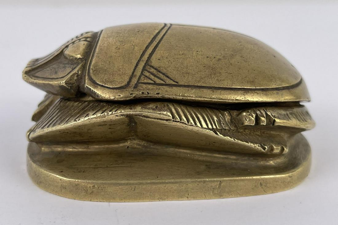 Art Deco Bronze Scarab Stamp Box (1 of 7)