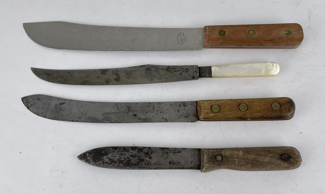 Collection of Antique Butcher Kitchen Knives: Nice grouping.