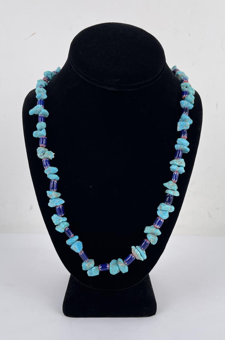 Navajo Turquoise and Trade Bead Necklace (1 of 4)