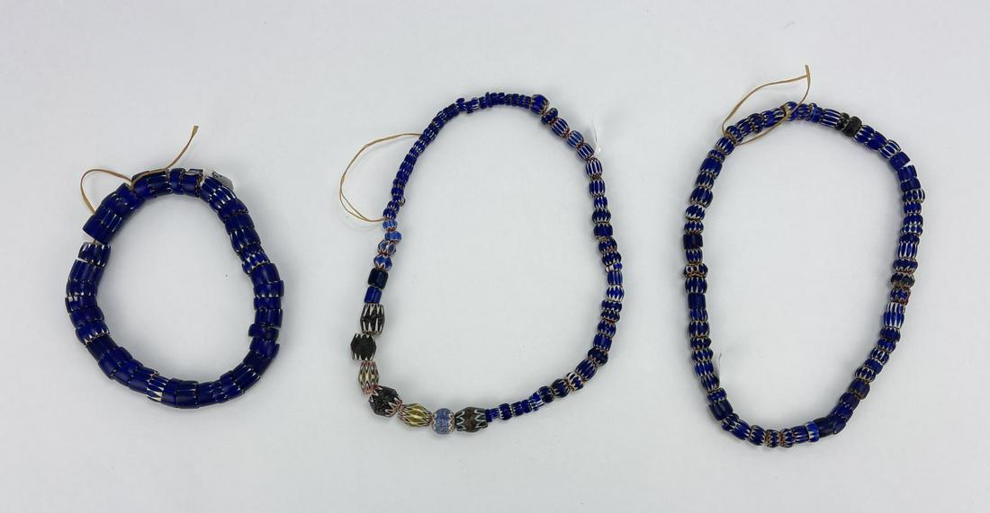 Antique Glass Chevron Indian Trade Beads (1 of 10)