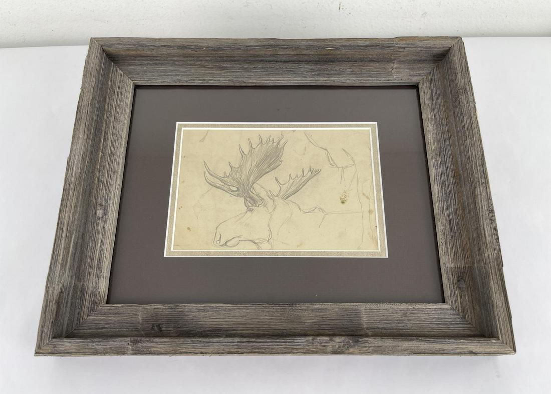 Philip Russell Goodwin Bull Moose Pencil Drawing (1 of 6)