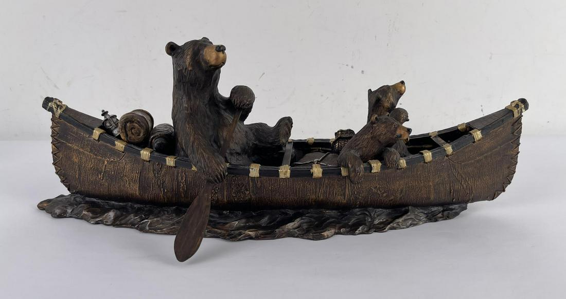 Big Sky Carvers Canoe Trip Jeff Fleming Bears: 23" long. Title is Canoe Trip.