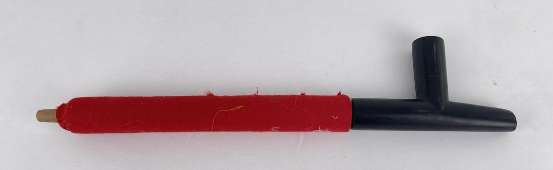 Native American Indian Steatite Pipe: 17.75" long including stem.