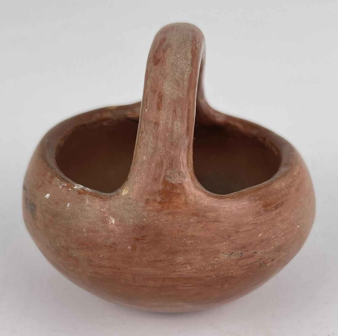 San Ildefonso Pueblo Pottery Indian Pot Basket: 3.25" tall, 3" diameter. Signed as shown. Allard Auction Collection Inv: NO TAG