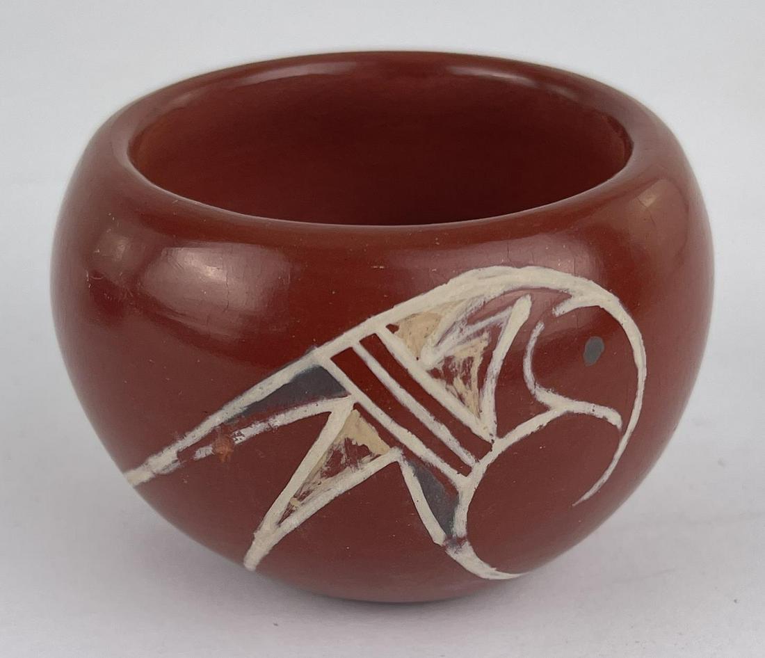 San Ildefonso Pueblo Pottery Vase Pot: Made by Julia Martinez. 2" tall, 2.75" diameter. Allard Auction Collection Inv: NO TAG